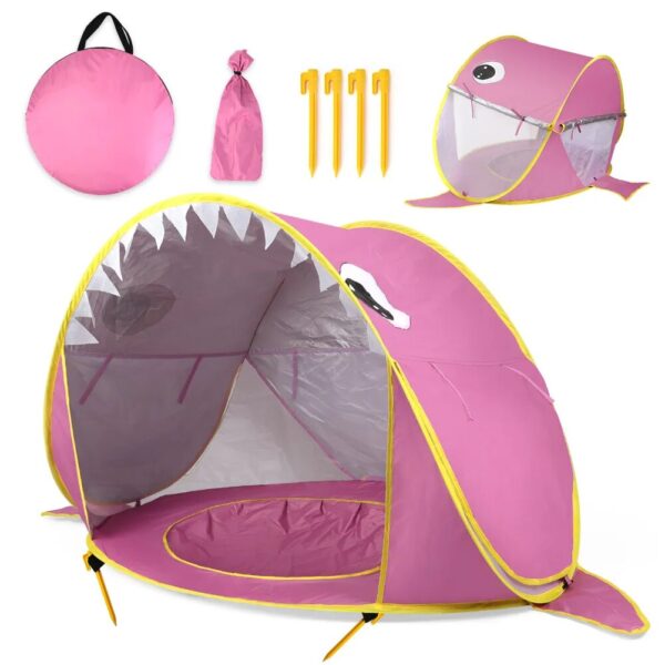 Pop Up Baby Beach Tent with Shade Pool - Portable Sun Shelter for UV Protection and Fun Water Play for Kids - Image 6