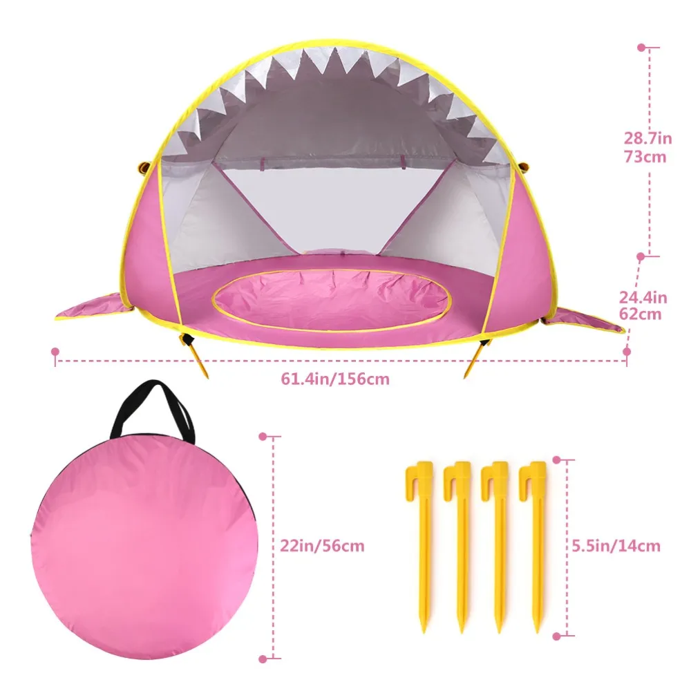 Pop Up Baby Beach Tent with Shade Pool - Portable Sun Shelter for UV Protection and Fun Water Play for Kids