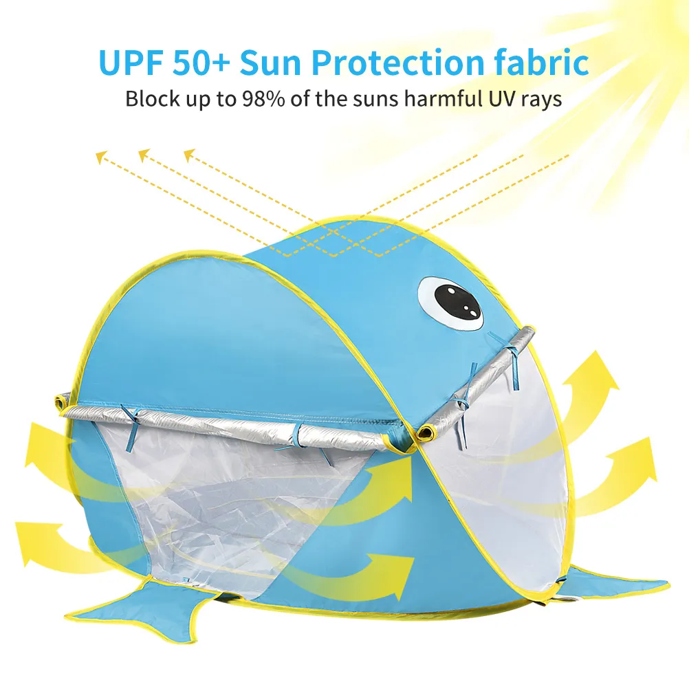 Pop Up Baby Beach Tent with Shade Pool - Portable Sun Shelter for UV Protection and Fun Water Play for Kids