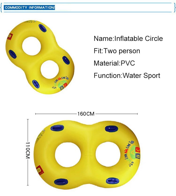 Pool Floats For Kids Inflatable 8-Word Swim Ring Tube - Fun Swimming Toy for Children and Adults - Float Swimming Circle for Pool, Sand, and Water Park Fun