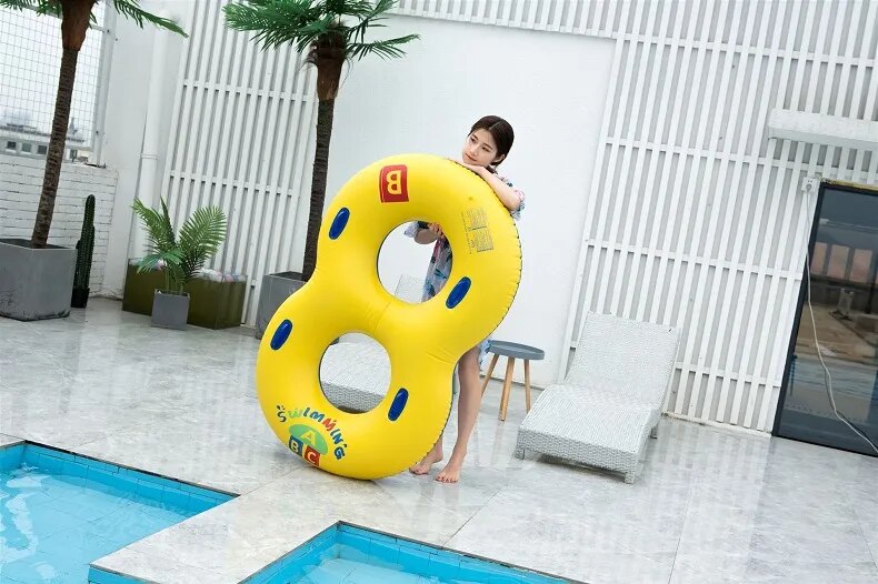 Pool Floats For Kids Inflatable 8-Word Swim Ring Tube - Fun Swimming Toy for Children and Adults - Float Swimming Circle for Pool, Sand, and Water Park Fun