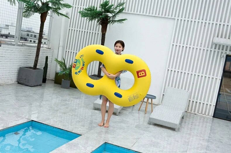 Pool Floats For Kids Inflatable 8-Word Swim Ring Tube - Fun Swimming Toy for Children and Adults - Float Swimming Circle for Pool, Sand, and Water Park Fun