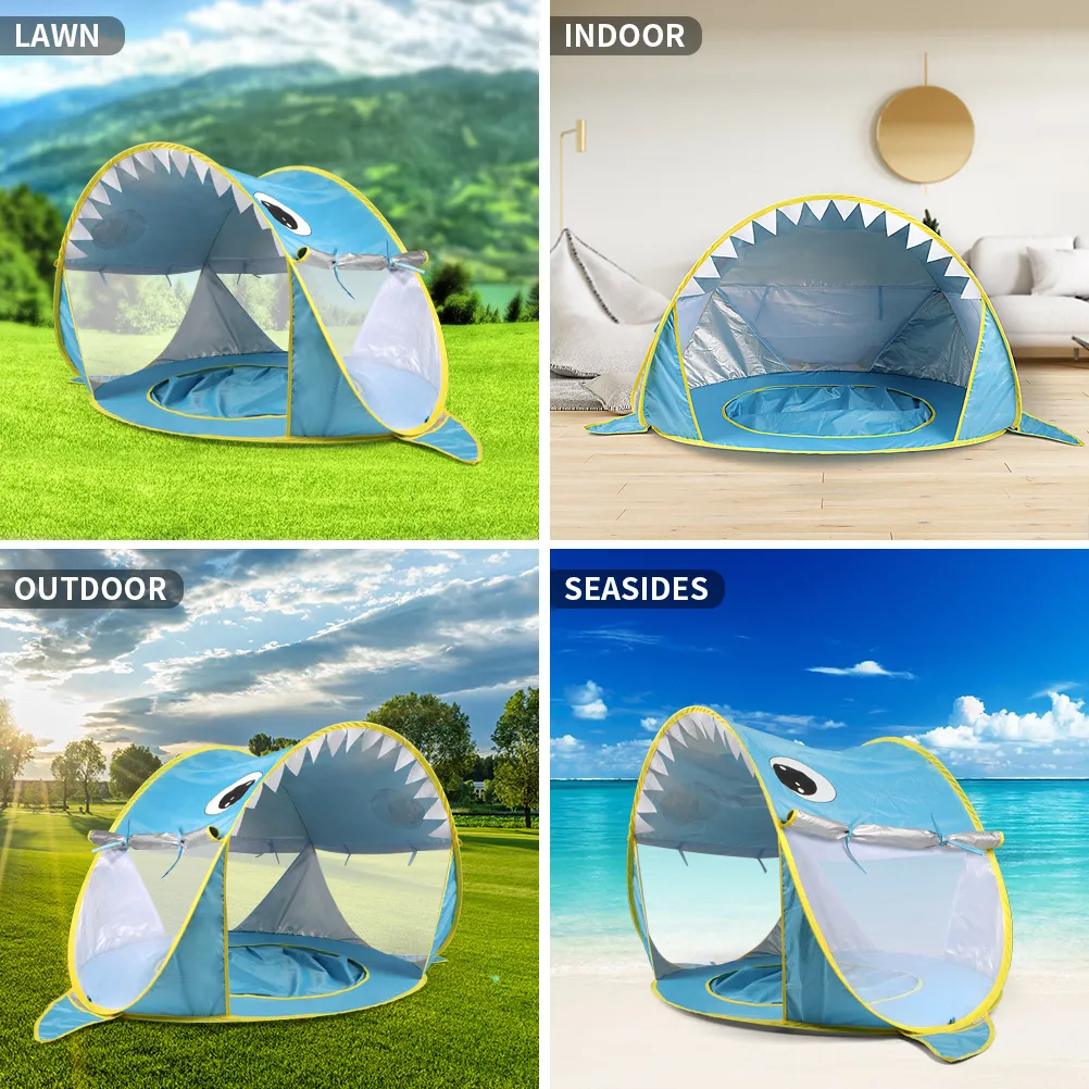 Pop Up Baby Beach Tent with Shade Pool - Portable Sun Shelter for UV Protection and Fun Water Play for Kids