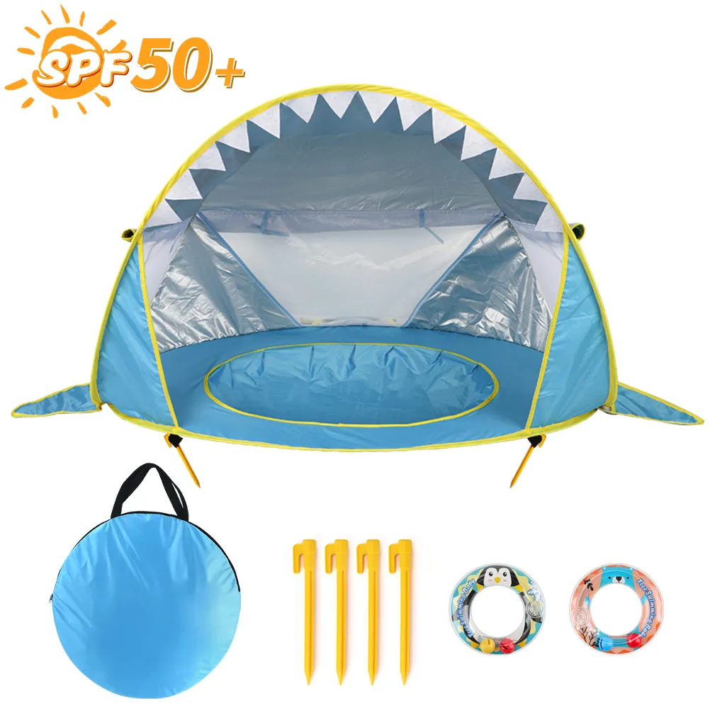 Pop Up Baby Beach Tent with Shade Pool - Portable Sun Shelter for UV Protection and Fun Water Play for Kids