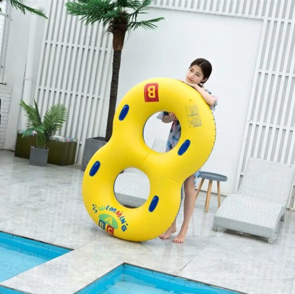Pool Floats For Kids Inflatable 8-Word Swim Ring Tube - Fun Swimming Toy for Children and Adults - Float Swimming Circle for Pool, Sand, and Water Park Fun - Image 2