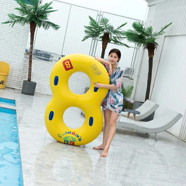 Pool Floats For Kids Inflatable 8-Word Swim Ring Tube - Fun Swimming Toy for Children and Adults - Float Swimming Circle for Pool, Sand, and Water Park Fun - Image 3